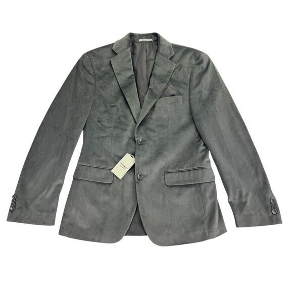 Alfani Mens Slim Fit Solid Velvet Sport Coat Gray 36S